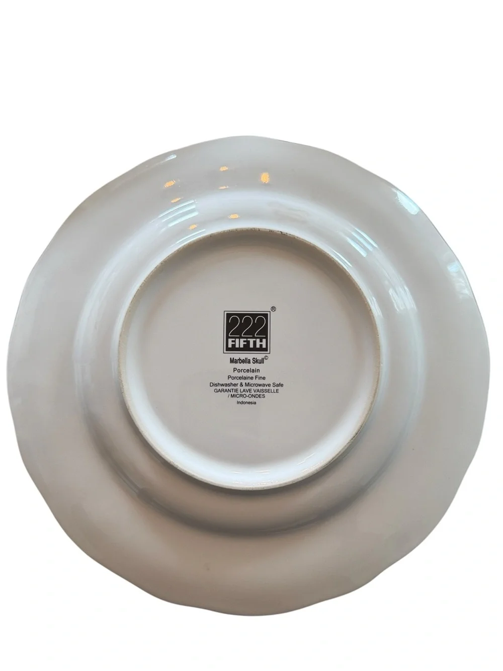 222 Fifth Marbella Skull Dinner Plates Set of 3 Gothic Floral Halloween 10.5”
